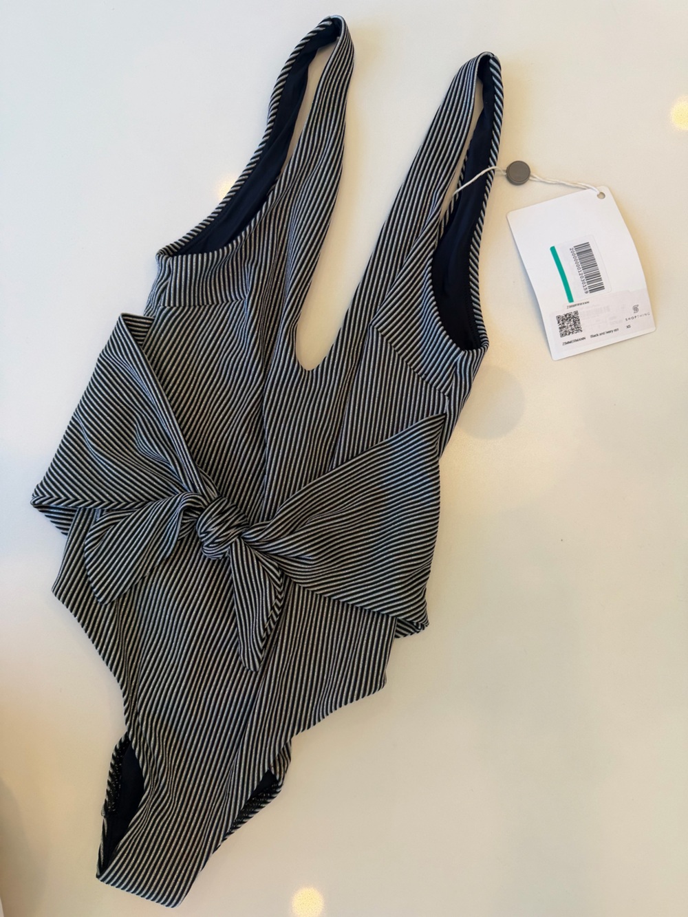 Zimmermann Black and White Striped One-Piece Swimsuit